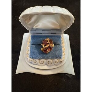 Vintage Estate Gold filled four stone Garnet ring Marked size 6 (no case)